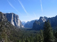 Contrails over Yosemite Valley from Wawona Tunnel