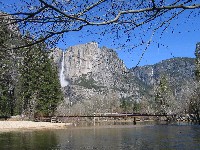 Swinging Bridge and Yosemite Falls